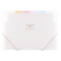 日本淡彩曲奇风琴包卷子收纳整理神器简约小清新中学生资料册a4创意多层办公文件|白色[淡彩曲奇]共7层约可装250张A4纸