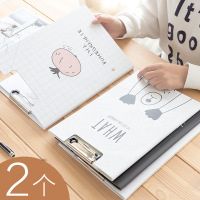 a4纸质双板单夹文件夹板学生用资料夹韩版小清新写字垫板试卷夹书夹子文件夹文具板夹作业卡通可爱谈板甲收纳