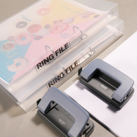 a4打孔活页文件夹套透明双孔大容量两孔二孔2孔学生用试卷整理神器穿孔器加厚快劳纸插页袋外壳收纳盒