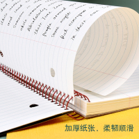 凯萨灵感加厚三孔线圈活页本学生大容量笔记本子 分学科带孔横线分栏记事本活页纸多科目本可撕