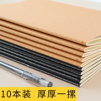 牛皮纸笔记本子复古简约大学生精致文艺软面抄b5a5本子16k32k空白本网格本英语本作业本加厚初中生练习本