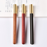 金属签字笔黄铜笔檀木笔水笔黑色实木中性笔黑笔梨花木质学生笔记笔商务高端男士古风送礼物笔笔刻字logo