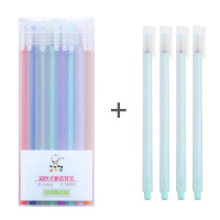 彩色手账手帐专用笔套装手杖可爱超萌少女心中性笔签字记号笔彩笔学生用|8支混色装+4支天蓝