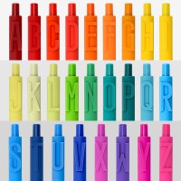 字母黑色按动中性笔书源款学生简约糖果色软胶笔杆彩色水笔套装0.5mm创意数字英文字母组合36色套装