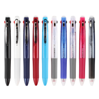 日本三色中性笔j3j2多功能多色笔0.5mm彩色按动水笔黑蓝红3色办公签字笔学生笔记手帐笔jk-0.5笔芯