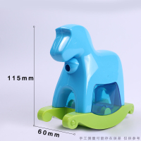 削笔器美术生专业手动卷笔刀炭笔旋笔刀小型便携学生用修转笔刀手摇刨笔机销绞笔铅笔刀自动电动|蓝色木马款
