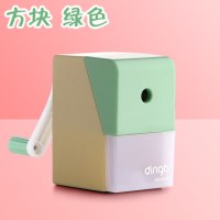 铅笔刀小学生专用自动进笔手摇削笔器男孩女孩可爱铅笔绞笔刀多功能大号儿童卷笔刀转笔器卡通刨笔刀|[简约款-粗细可调]绿色