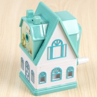 小学生卡通削笔机手摇削笔器旋转铅笔刀卷笔刀削笔刀铅笔绞刨刀|小房子绿色