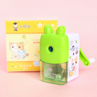 多款手摇卷笔刀可爱小学生省力卡通造型削笔器卷笔器儿童文具礼品|小硕士-绿色