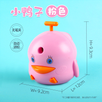鼎邦儿童卡通转笔刀手摇卷笔刀小学生用削笔器铅笔削笔刀手动学生便携式小型可爱铅笔钻笔刀削笔机刨笔器|小鸭子-粉色
