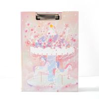 a4纸质双板单夹可爱女生考试垫板学生大文件夹试卷夹z|一件装 沫花+朝云