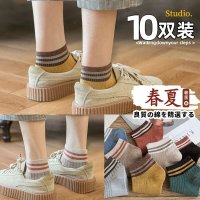 袜子女短袜浅口夏季薄款女士可爱日系纯棉春秋中筒船袜ins潮棉袜