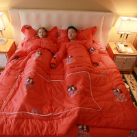 情侣懒人被子婚庆加厚新婚被喜庆床上创意礼品带袖双人被子