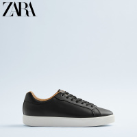 ZARA 新款 男鞋 黑色牛皮革轻便低帮潮流运动鞋 12302520040