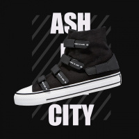 ASH男鞋春夏新款VITO系列拉链星星元素高帮加硫鞋黑色帆布鞋男