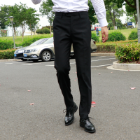 上东奢媛 高档商务修身毛料西裤长裤 精纺毛料直筒西装裤 70%羊毛