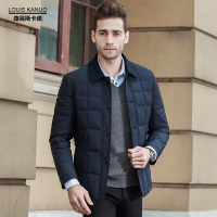 2019新款冬中年男士羽绒服爸爸装短款白鸭绒轻薄商务外套反季清仓