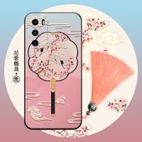 华为p40pro手机壳全包p40中古风支架p30个性流苏腕带p30pro网红挂绳p20创意p20pro软壳保护套女新款