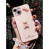 苹果13手机壳新款iPhone13女款网红pro可爱max个性创意12promax镜头全包mini十三粉色电镀硅胶防摔带