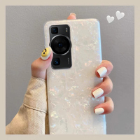 莱圳发 适用于华为p60手机壳女款贝壳纹p60pro保护套p50 pro女m40e全包mt50