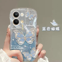 莱圳发适用于OPPOreno9pro手机壳女软硅胶曲面屏波浪全包边透明薄reno9pro蝴蝶