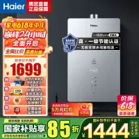 海尔(Haier)燃气热水器天然气增压变频水伺服恒温家用洗澡大水量多重安防健康洗APP智能16L [WM6]节能