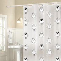 浴室防水布浴帘隔离挡水帘厕所干湿分离隔断遮挡窗户帘子 三维工匠