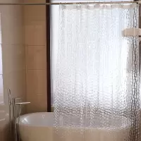 水立方EVA浴帘防水加厚卫生间帘布隔断帘淋浴帘白色3D立体 三维工匠