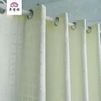 米色回格浴帘大环扣浴帘加厚防水帘浴室套装免打孔隔断帘窗帘 三维工匠