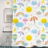 卡通儿童浴帘定制浴室帘卫生间加厚防水浴帘布厕所窗帘隔断帘 三维工匠