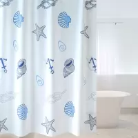 浴室浴帘布 防水卫生间沐浴帘 拉帘挂帘厕所窗帘遮挡水帘帘 三维工匠