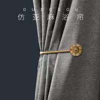 仿亚麻浴室帘浴帘隔断帘北欧浴帘套装免打孔防水加厚挂帘 三维工匠