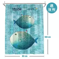 ins北欧浴帘浴室防水布淋浴房隔断挂帘加厚卫生间套装免打孔 三维工匠