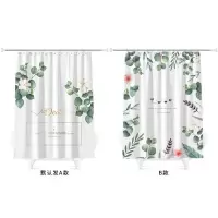 原创浴室防水浴帘免打孔套装加厚不透遮光挂帘换衣间隔断窗帘 三维工匠