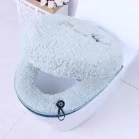 马桶垫坐垫家用两件套装金钻绒坐便套双件套加厚拉链马桶套坐便垫 三维工匠