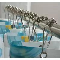 浴帘杆挂钩 浴室窗帘挂环 卫生间可滑动滚珠葫芦型金属配件不生锈 三维工匠 100个装