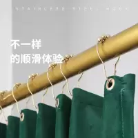 高品质304不锈钢浴帘挂钩浴帘环黑色浴帘挂钩 三维工匠 银色(1.2m帘宽需要8个)