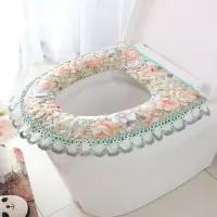 蕾丝棉布艺加厚拉链马桶垫马桶圈马桶套坐便套座便套 三维工匠