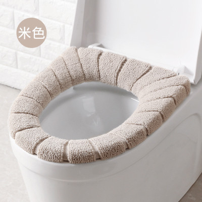 马桶坐垫卫生间马桶垫马桶圈垫家用坐便套秋冬毛绒马桶套坐便器垫 三维工匠