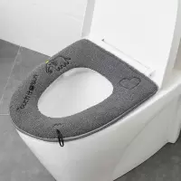 马桶垫家用防水坐便套四季通用坐便器垫圈可爱卡通带提手加绒圈垫 三维工匠