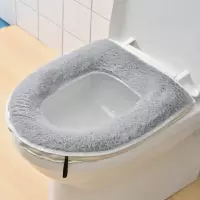 毛绒冬季马桶坐垫家用坐便套圈盖拉链款秋冬通用网红防水加厚加绒 三维工匠马桶垫