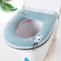 通用家用马桶垫可爱加厚坐垫毛绒冬季拉链款秋厚便器套子防水 三维工匠