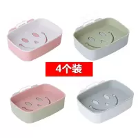 肥皂盒沥水卫生间免打孔双层体双格香皂架个性创意可爱洗脸皂托罩 三维工匠