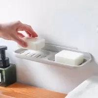 香皂盒吸盘壁挂式家用创意沥水皂托免打孔卫生间罩盒双层肥皂盒架 三维工匠