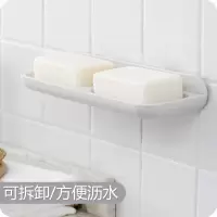 肥皂盒吸盘壁挂式置物架沥水卫生间新款创意免打孔双层皂托香皂盒 三维工匠