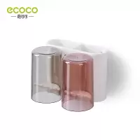 牙刷置物架免打孔卫生间吸壁挂式家用牙具牙膏漱口杯架套装 三维工匠 情侣套装(2杯)牙刷架