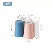 牙刷架牙具置物架免打孔刷牙杯套装壁挂式漱口杯卫生间 三维工匠 牙刷架--3杯