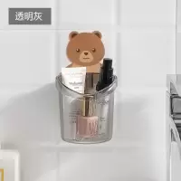 免打孔小熊沥水收纳杯浴室卡通收纳壁挂家用牙刷牙具收纳盒置物架 三维工匠 王子款红21牙刷架
