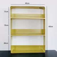 墙上浴室置物架洗澡间化妆品牙刷收纳架卫生间金色铁艺壁挂免打孔 三维工匠 (50*60*8cm)香槟金(4层)牙刷架