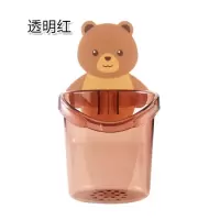 牙刷牙杯套装置物架 卡通壁挂式放牙刷架洗手台牙具收纳架 三维工匠 透明红2个装